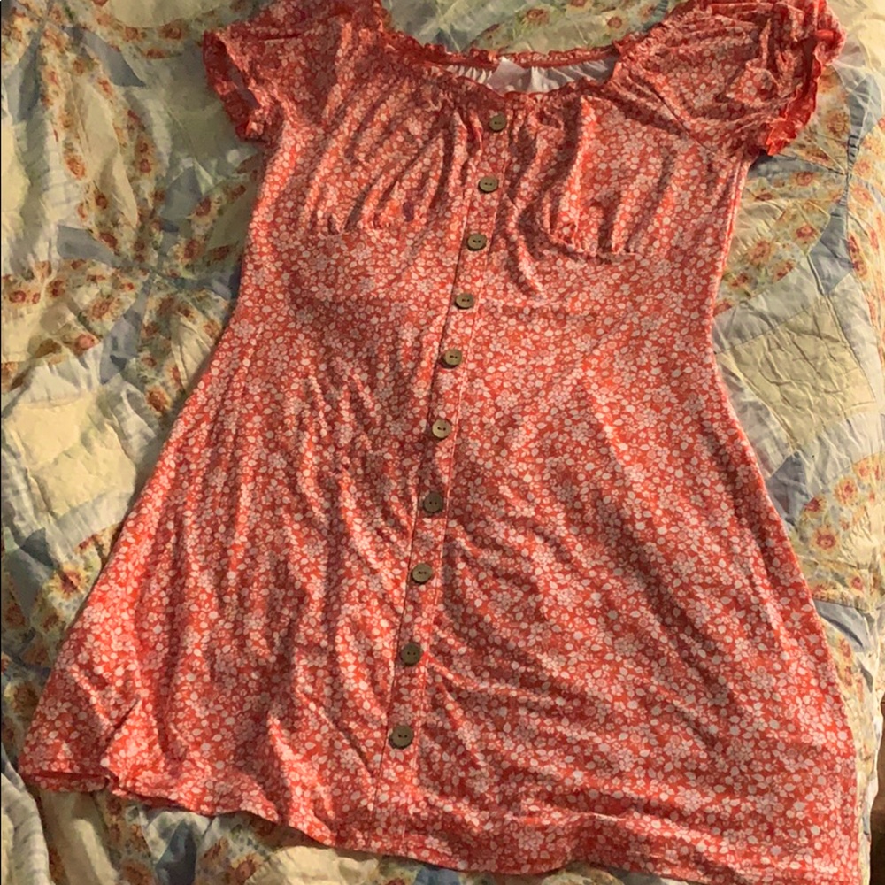 New vintage peach floral dress